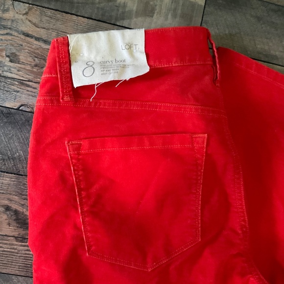 NWT Ann Taylor Loft Reddish Orange Corduroy Curvy Bootcut Jeans Size 29/8 - Picture 9 of 10